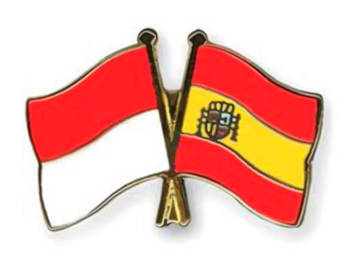 Banderas de Indonesia y España